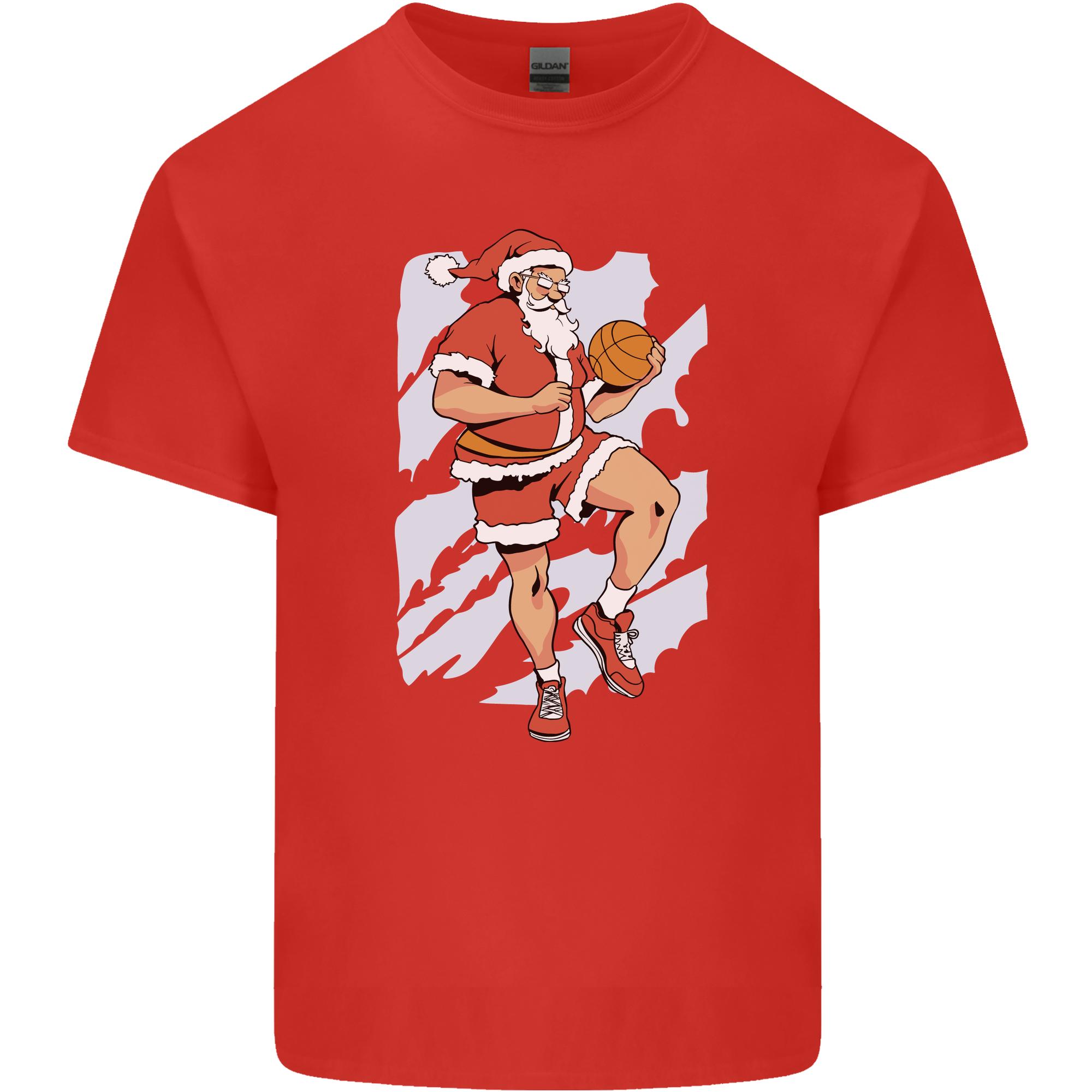 Christmas Basketball Santa Xmas Unisexs Light Cotton TShirt S