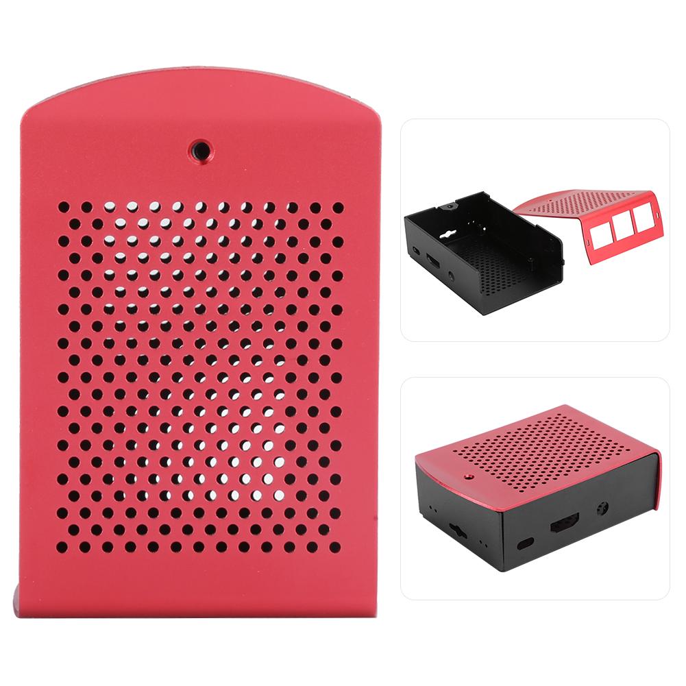 Metall Hovedkortskall Aluminiumslegering Etui Hovedkorttilbehør for Raspberry PiRød