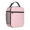 Bestselling Pink Coquette Bow Pattern Retro Camping Lunch Bag Fitness Snack Cooler Lunch Bag