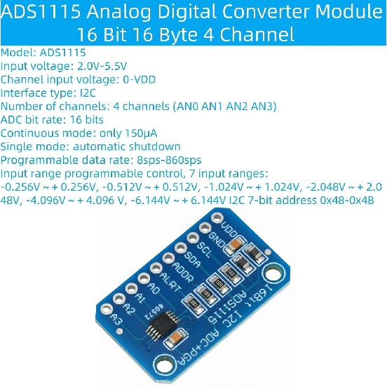 3Pcs ADS1115 16 Bit 16 Byte 4 Channel Analog To Digital Converter Precised Amplifier Board Module ADC IIC I2C Compatible with for Arduino Raspberry
