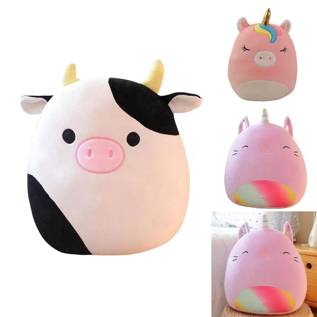 Cute Cartoon Animal Rainbow Unicorn Pillow Soft Plush Toy Cushion Embroidered Stuffed Doll For Girls 35cm