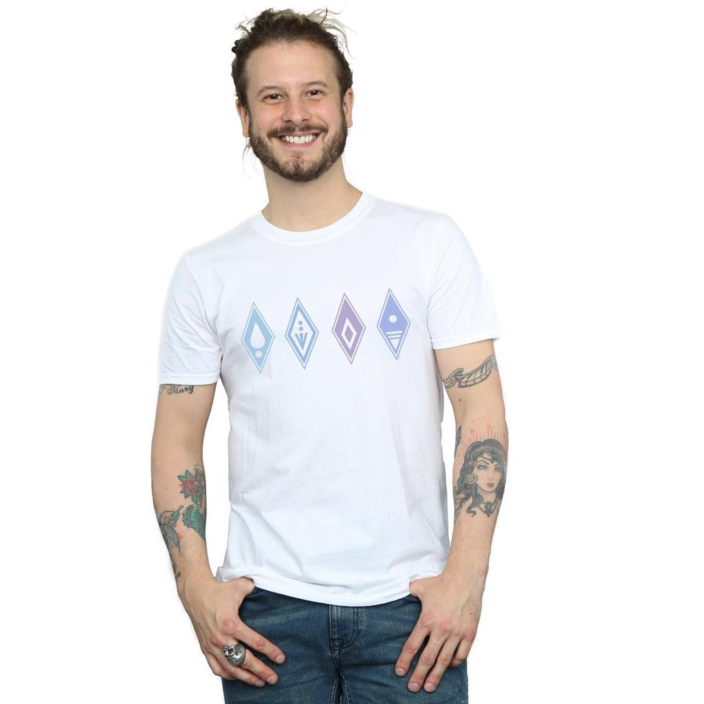 Disney Mens Frozen 2 Elements Symbols T-Shirt