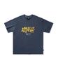 Peullukeu Crack Graffiti Logo Pigment Short Sleeve T-Shirt Light Navy Fst731