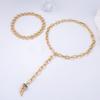 Personality, creative design, cold wind, metal chain, alloy animal horn pendant, double stacked necklace.