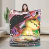 Pokemones Anime Card Lucario   Flannel Blanket Winter  Soft Durable Bedding Throws Outdoor Comfortable Bedspread Sofa Bed Cover