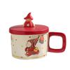Cute Cartoon Star Cup High Value Ceramic Mug Large Capacity Couple Water Cup with Lid Coffee Cup Gift