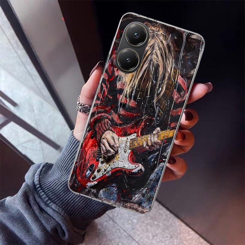 Retro Singer Kurt Cobain Phone Case For Xiaomi Poco X7 X6 X5 Pro F7 Ultra Redmi 15C 15 13 13C 12 12C 10 10A 10C 9 9A 9C 9T Shell