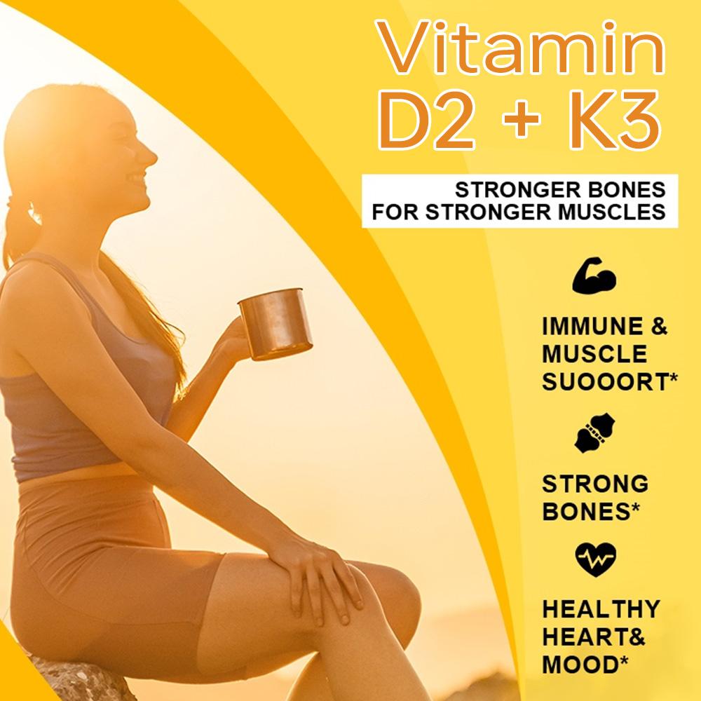 Vitamin D3 + K2 with Calcium & Phosphorus 120 Softgels Dietary Supplement