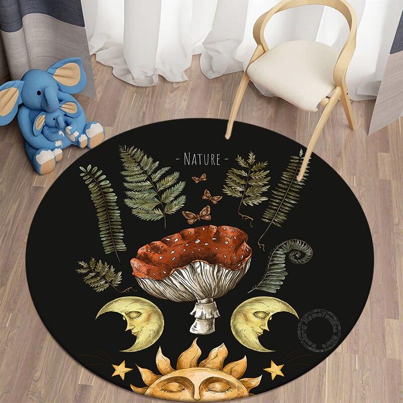 

Круглый ковер с принтом Mystery Kawaii для гостиной, коврики для кемпинга, пикника, фланелевый противоскользящий коврик, коврик для йоги, странные вещи, подарок 60cm