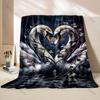 1PC Swans Gaze Entwined by Vines Print Blanket Warm Soft Fluffy Kids and Adult Sofa Bed Throw Blanket for Home Travel Camping