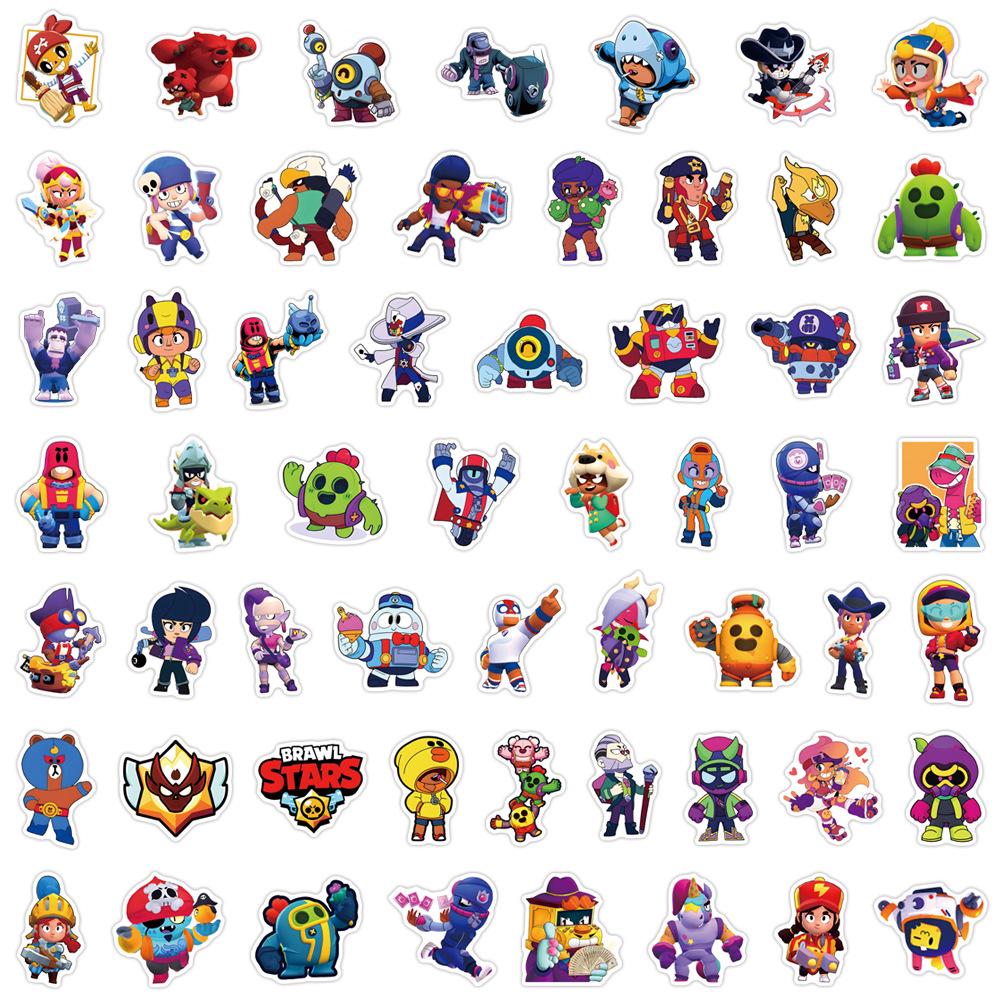 Водонепроницаемый набор наклеек Brawl Stars из 55 штук для дневников, бутылок для воды и компьютеров