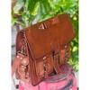 Men's Real Proacted Leather Vintage Brown Messenger Laptop Fast Forword Bag