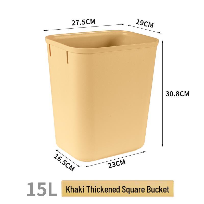 Thickened Square Plastic Wastebasket for Hotel Rooms, Bathrooms, and Restaurants