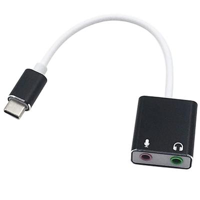 Ulyris Type-C To 3.5mm Adapter Jack, HeadphoneMicrophone Jack, Plug and Play, Type C External Sound Card, USB-C Audio, 3.5mm Conversion Adapter