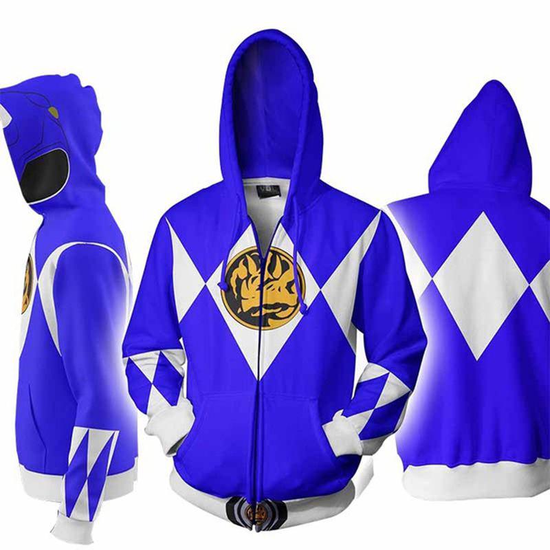Mighty Morphin Power Rangers Cosplay 3d Printing Hoodie With Premium Quality