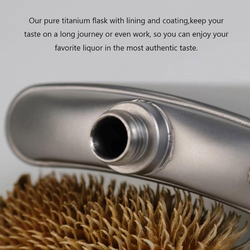 Durable Titaniums Flask High Quality Titaniums Wine Flask 260ml 200ml Bottle for Adventurous Traveler