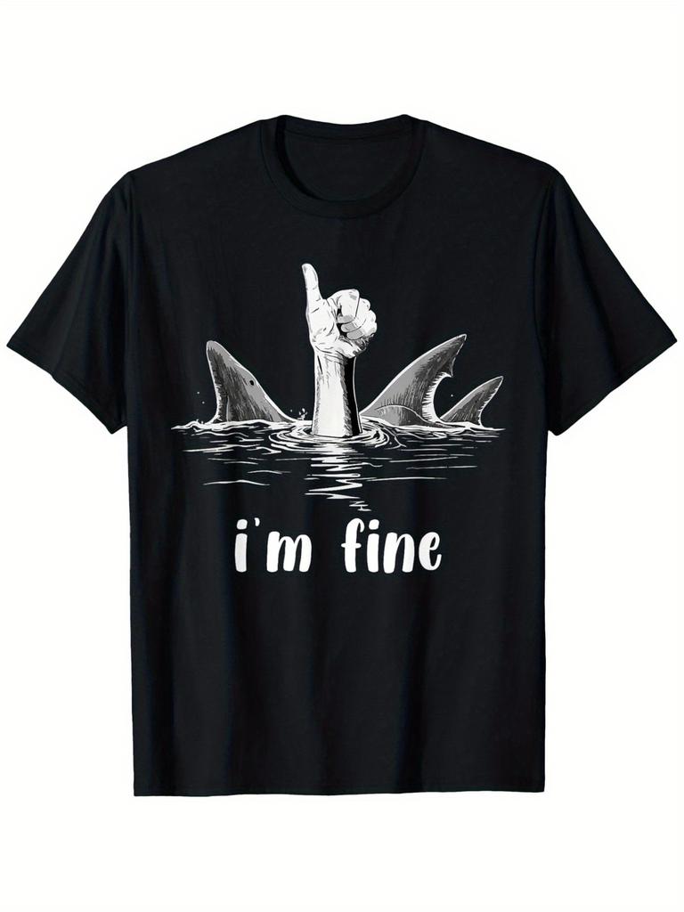 Funny 'I'm Fine' Graphic T-Shirt for Men & Women - 100% Cotton Casual Round