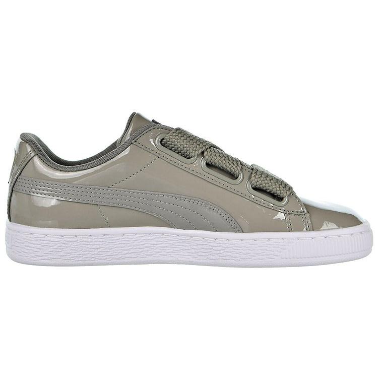 (WMNS) PUMA Basket Heart Patent Silver/Grey Women's 363073-12