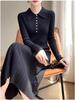 2025 Slimming A-line Sweater Dress: Autumn/Winter Long Sleeve Warm Knitted Waist-cinching Outfit