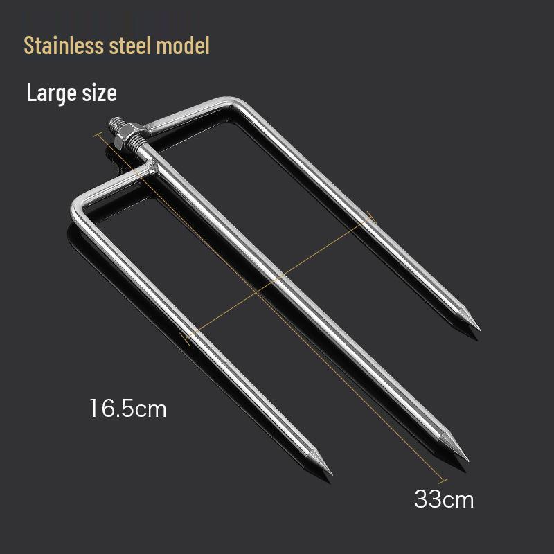 Stainless Steel Windproof Fishing Umbrella Ground Stake and Landing Net Pole