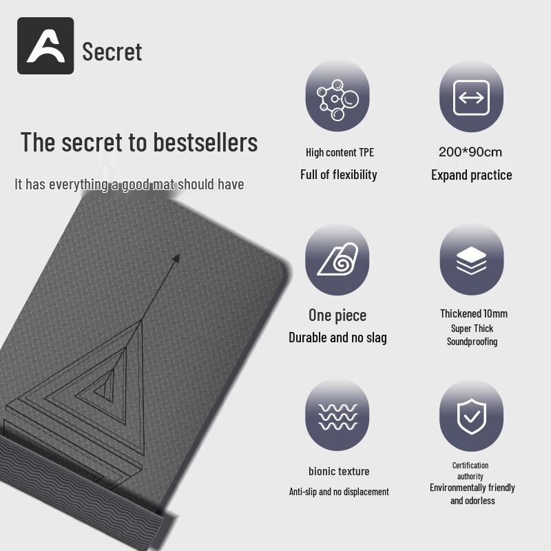 AOYI TPE Extra Thick & Wide Yoga Fitness Mat