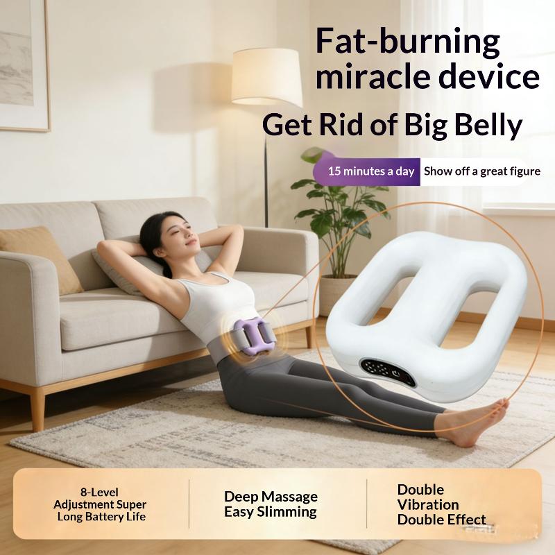 1 Set Muscle Relief And Relaxation Portable Vibration Dual Ring Fascia Massager With Belt Fat Loss Body Slimming