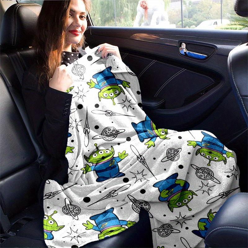 1pc Space Adventure Alien Blanket - Seasonal, Home Decor, Throw, Quilt, Soft Flannel Throw Blanket - Versatile & Cozy for Bedroom, Living Ro