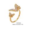 Elegant Butterfly Zircon Ring Enamel Finger Jewelry Sweet Butterfly Open Ring  Ladies Jewelry