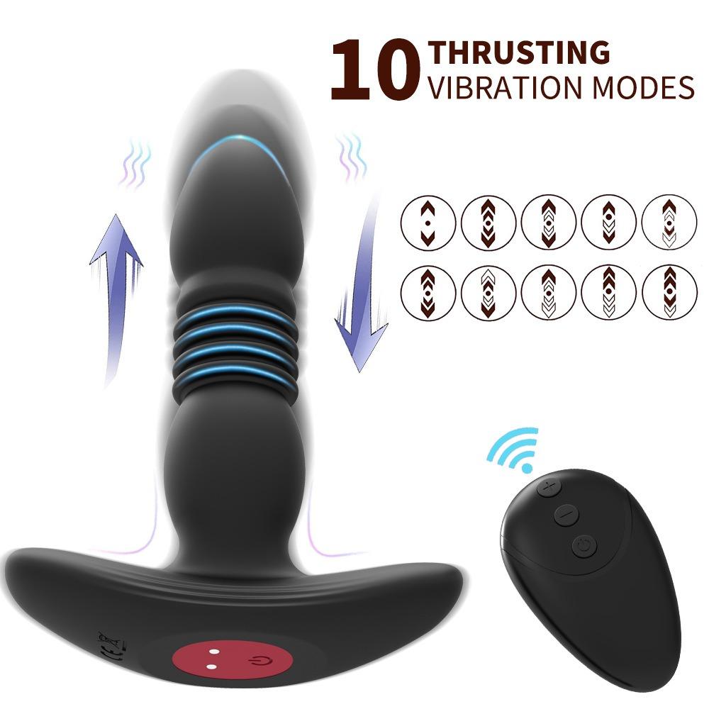 Telescopic Anal Plug Male Vibrating Butt Dildo Wireless Ass Sex Toys for Men Dildo Prostate Massager Men Buttplug Stimulator
