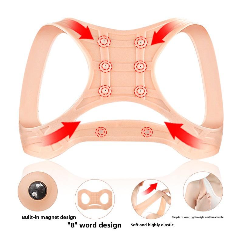 SEBS Magnetic Posture Straightener Belt , Back Auxiliary Straightening, Sitting Orthopedic Belt 8-shaped Soft and High Elastic Posture Strap
