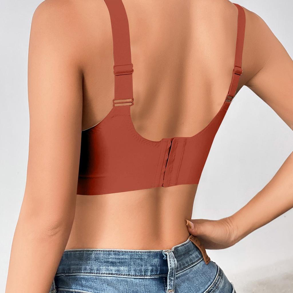 Women’s Seamless Wireless Bra V Neck Soft Stretch Fabric Wide Strap Everyday Comfort Lightweight Design