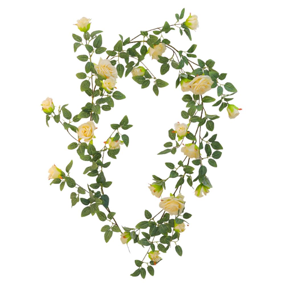 

5.9 FT Artificial Rose Garland Fake Flower Vine Hanging Rose Ivy Plants for Wedding Arch Engagement Ceremony Decor бежевий