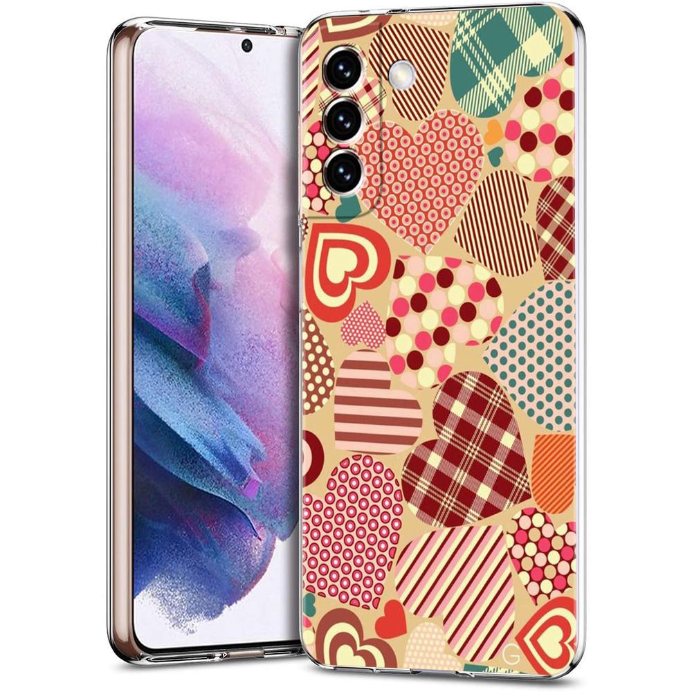 Colorful Love Heart Phone Case For Samsung Galaxy S24 Ultra S23 FE S22 S20 S21 5G S10 S9 Plus S10E S8 Soft Silicone Clear Cover