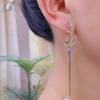Fashion Asymmetric Moon Fringe Earrings Elegant Long Drop Luxury Statement Jewelry for Women