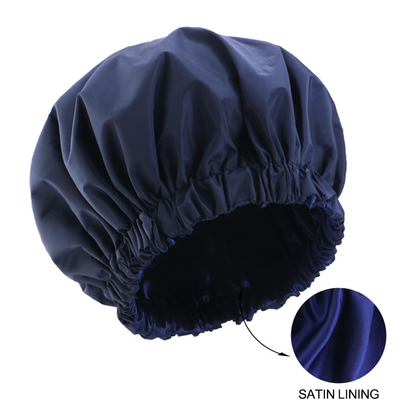 NEW double Layer solid color Shower Caps Waterproof Bath Caps Reusable Shower Caps For Women Ladies Spa Salon