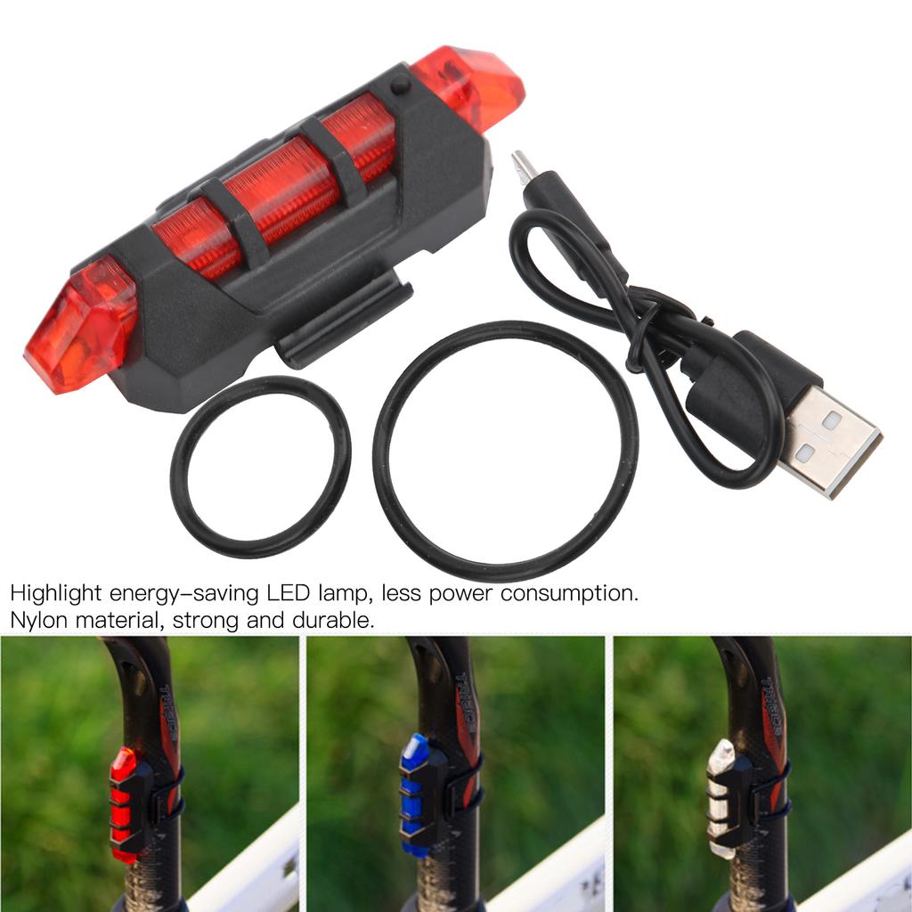 USB Rechargeable Wat proof Tail Light Cycling Rear LED Warning Light Cycling Accessory