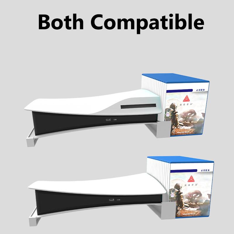2Pcs/Set PS5 Horizontal Stand Game Card Holder Base Bracket for Sony Playstation 5 Disk Digital Edition Console Accessories