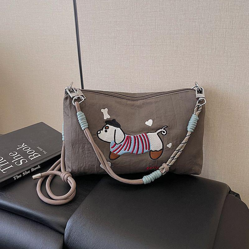 2025 Japanese Embroidery Canvas Crossbody Bag - Gao Yuanyuan Style, Cute Women’s Shoulder Handbag