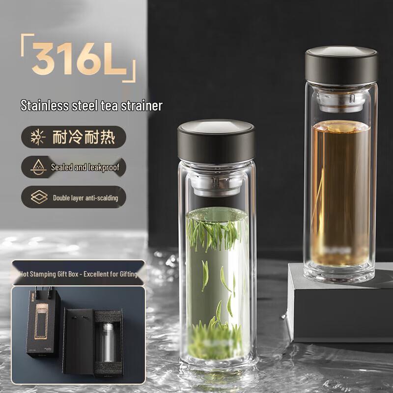 Double-Layer Insulated Glass Tea Cup