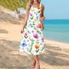 Sleeveless Boho Maxi Dress for Women with Floral Print Long Dress Suitable As Maxi Dress for Older Women and Maxi Dresses for Women Summer