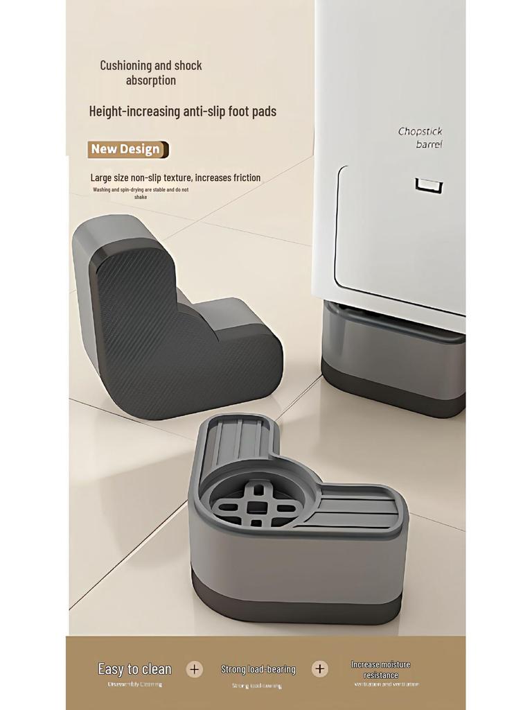 Anti-Vibration Silent Washing Machine & Refrigerator Riser Stand with Anti-Slip Pads