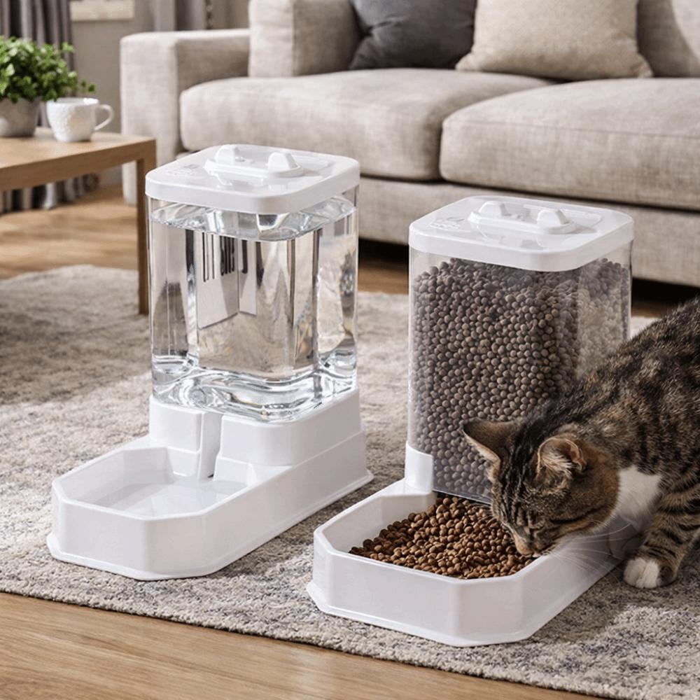 Detachable Automatic Cat Feeder Large Capacity Pet Feeding Drinking Set  Multi-Pet Household