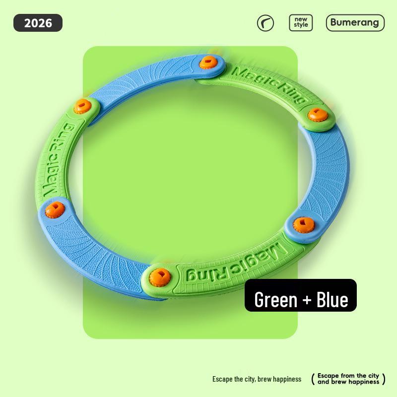 Foldable EVA Soft Flying Disc & Sound Whistle Ring for Kids - Outdoor Boomerang Toy