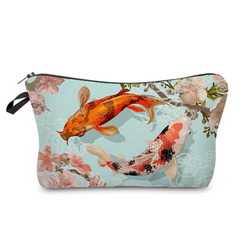 Women Marine life Print Cosmetic Bag Toiletries Organize Travel Storage Case 6862