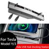 USB-Hub-Dockingstation für Tesla Model Y & Model 3 Zentraler Steuerungs-Organizer für Model Y(2026-24) & Modell 3(2026-23)