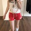 Women's 2026 American Retro Sports Shorts - Summer Letter Print, Loose Fit Hot Pants, Versatile Design