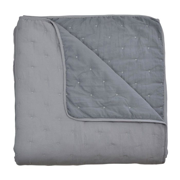 Reversible Bedspread - DONATELLA - Grey - Bed 90 Cm - Polyester Microfiber - Soft Touch - Light Padding 100 G/m²