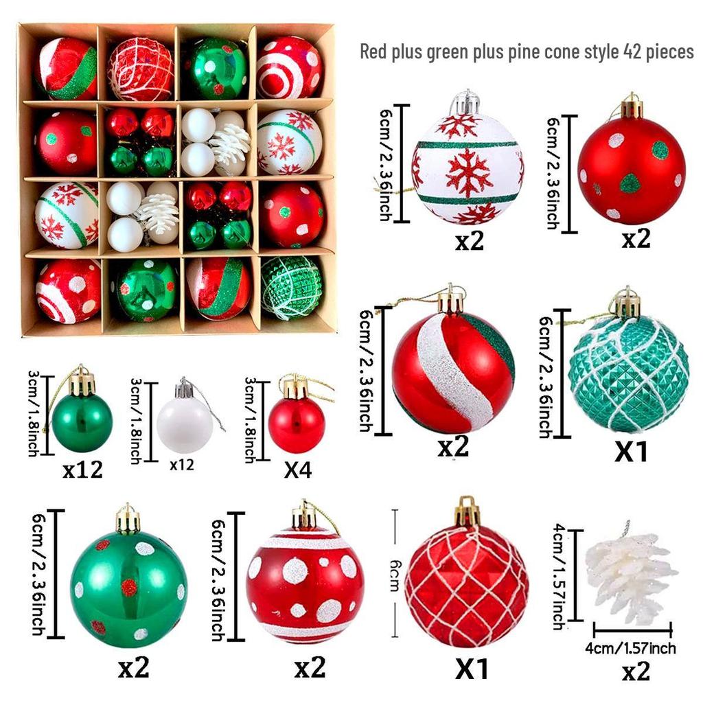 Christmas Tree Ornaments: Painted Irregular Paper Box Set of Colored Balls