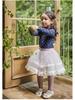 2025 Spring Strawberry Korean Toddler Girls' Puff Sleeve Lace Collar Floral Top