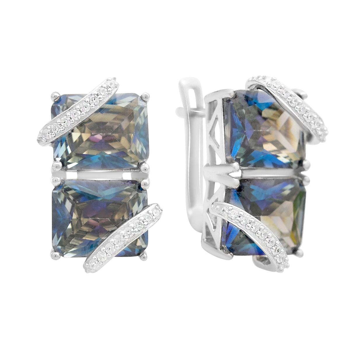 

Срібні сережки з топазом 21.949ct (2150787) різнокольорові кольору